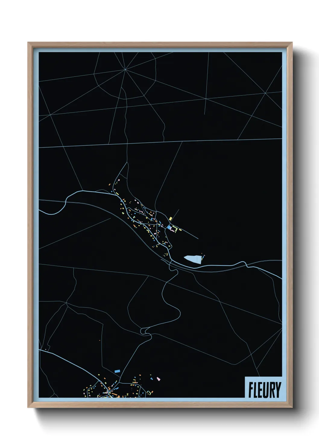 Une affiche de carte sur Fleury