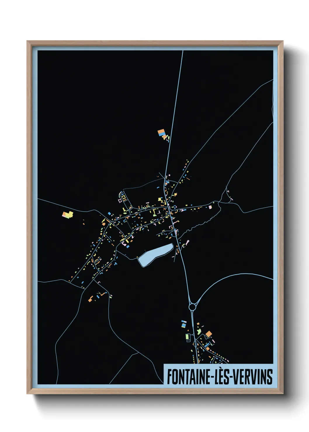 Une affiche de carte sur Fontaine-lès-Vervins