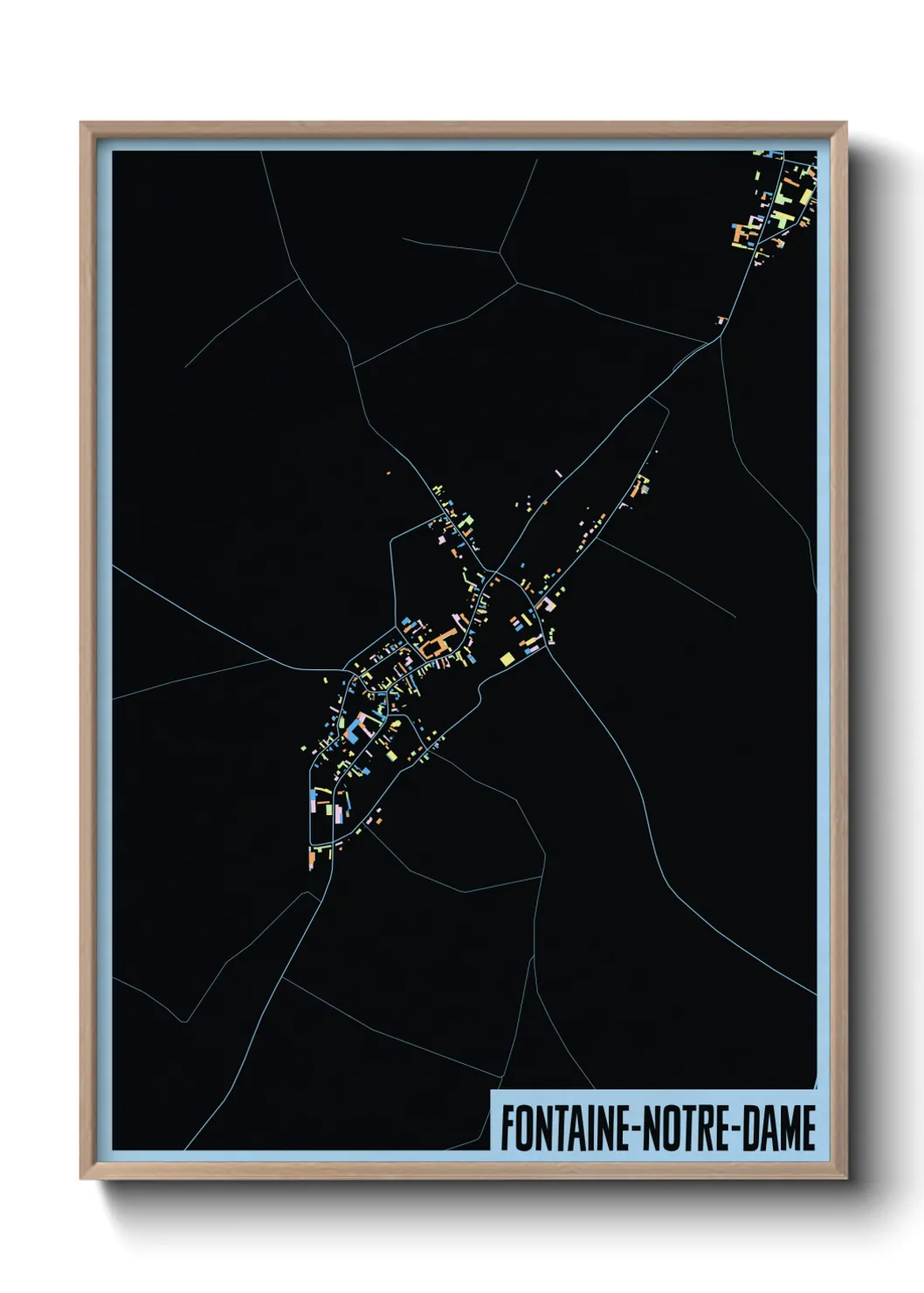 Une affiche de carte sur Fontaine-Notre-Dame