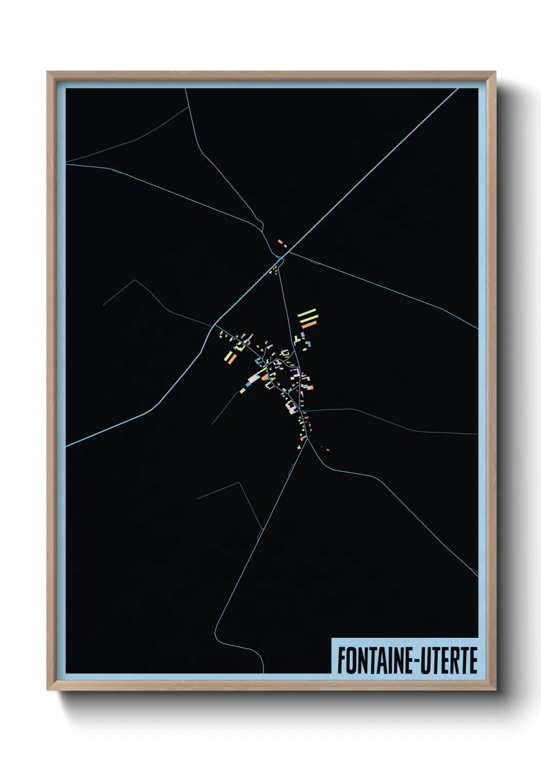 Une affiche de carte sur Fontaine-Uterte