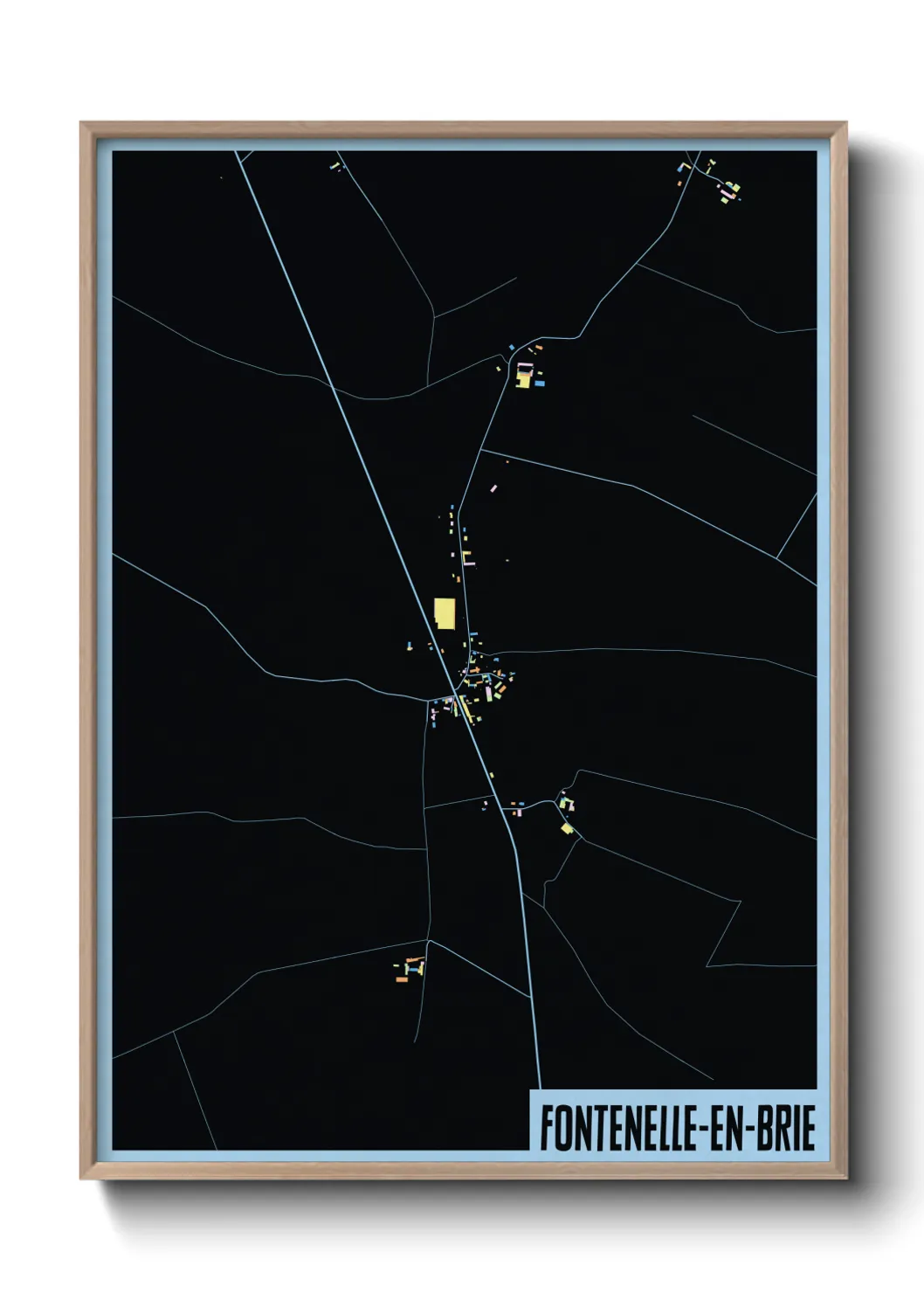 Une affiche de carte sur Fontenelle-en-Brie