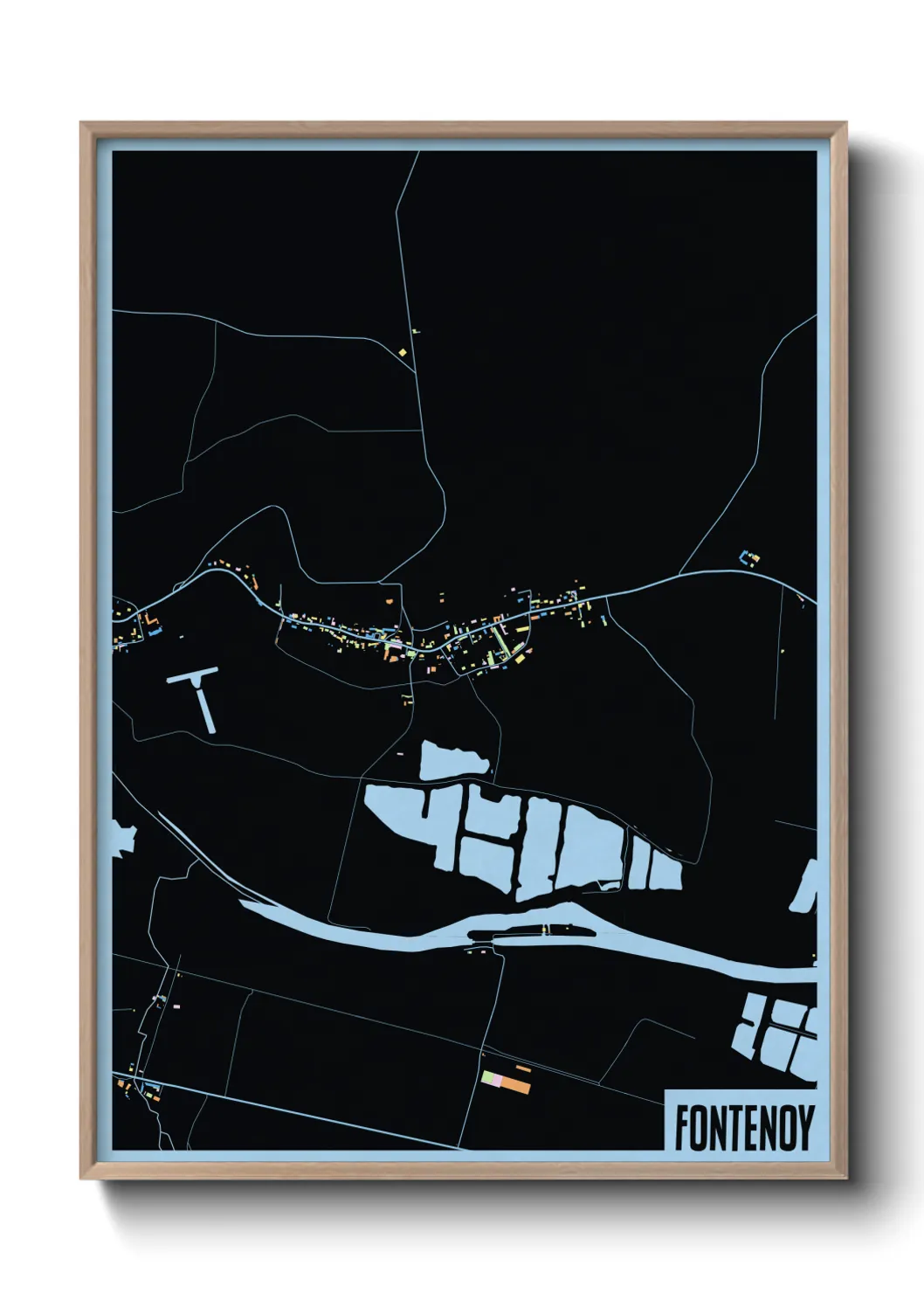 Une affiche de carte sur Fontenoy