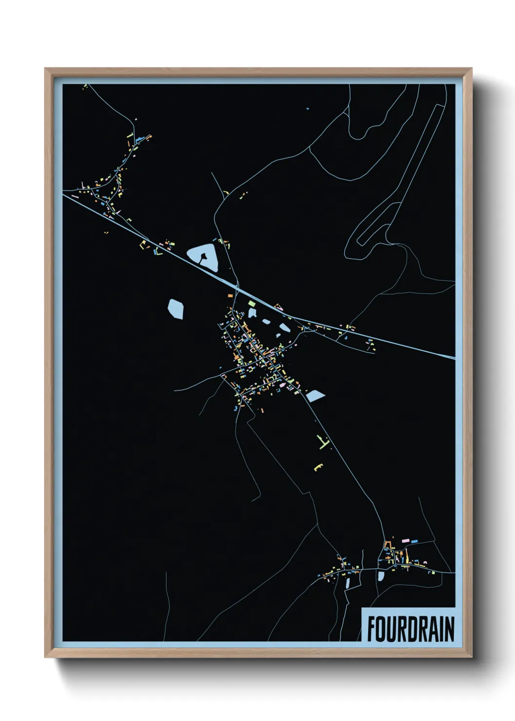 Une affiche de carte sur Fourdrain