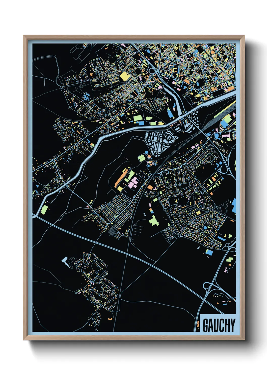 Une affiche de carte sur Gauchy