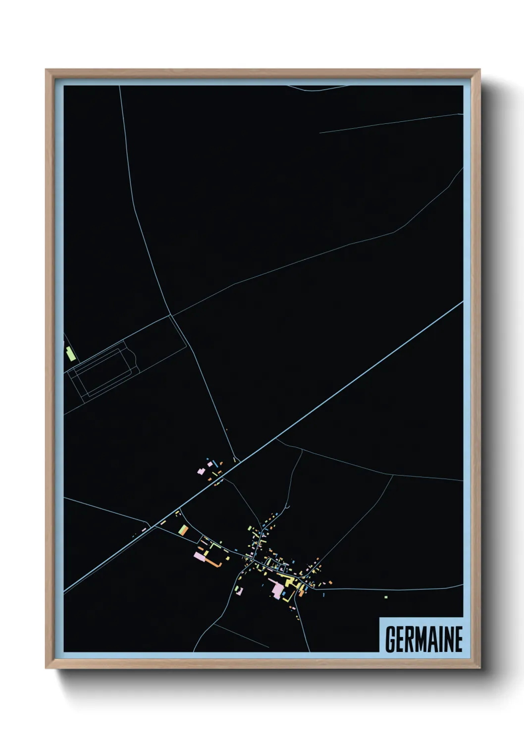 Une affiche de carte sur Germaine