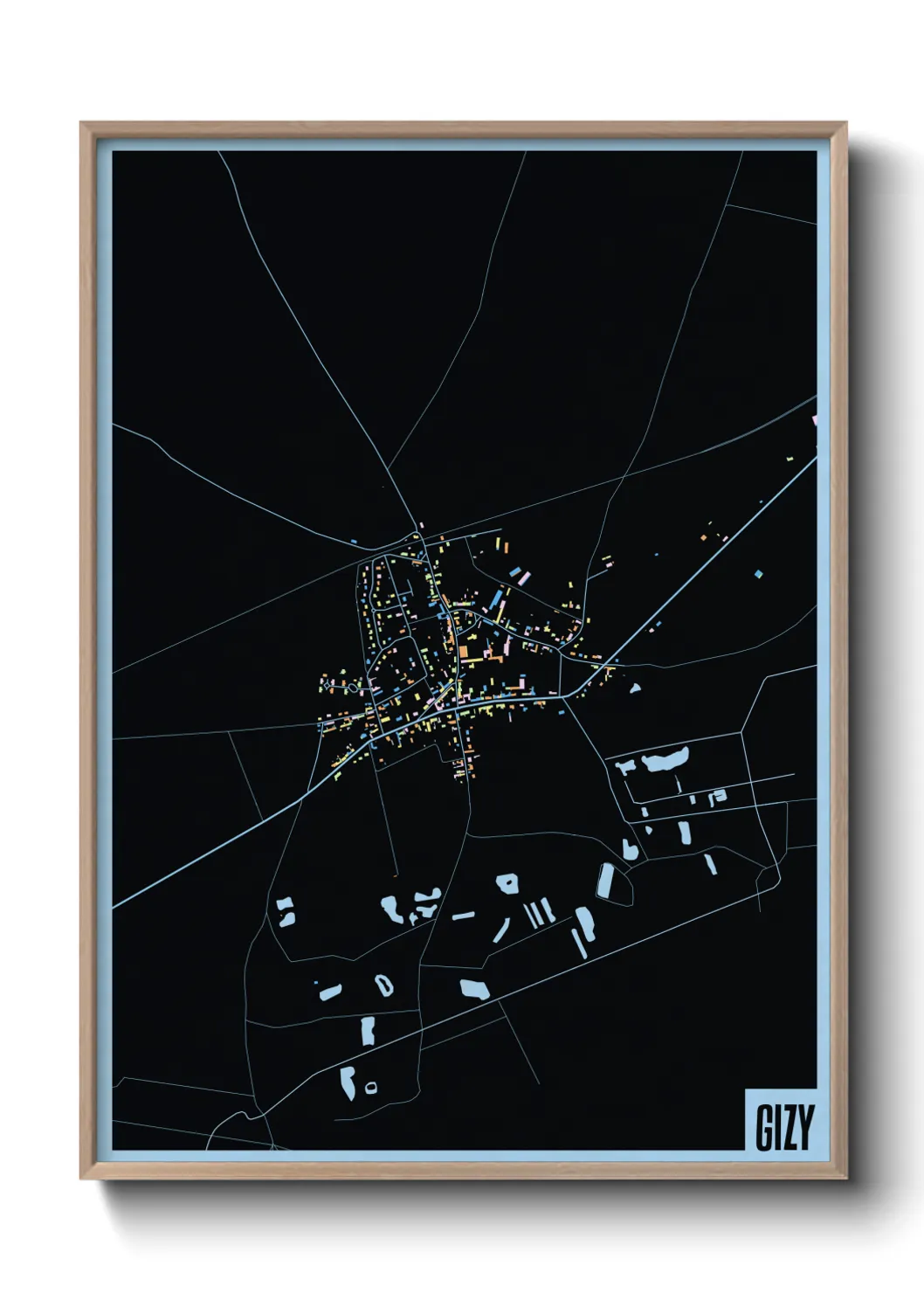 Une affiche de carte sur Gizy