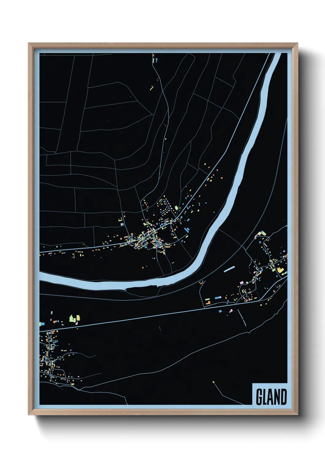 Une affiche de carte sur Gland