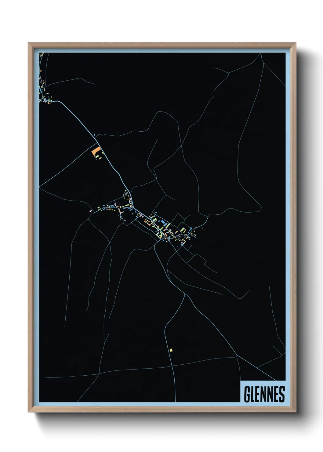 Une affiche de carte sur Glennes