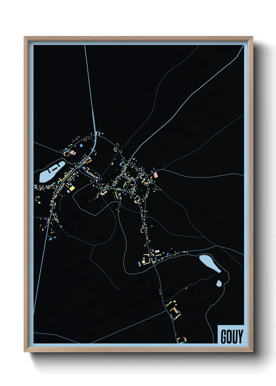 Une affiche de carte sur Gouy