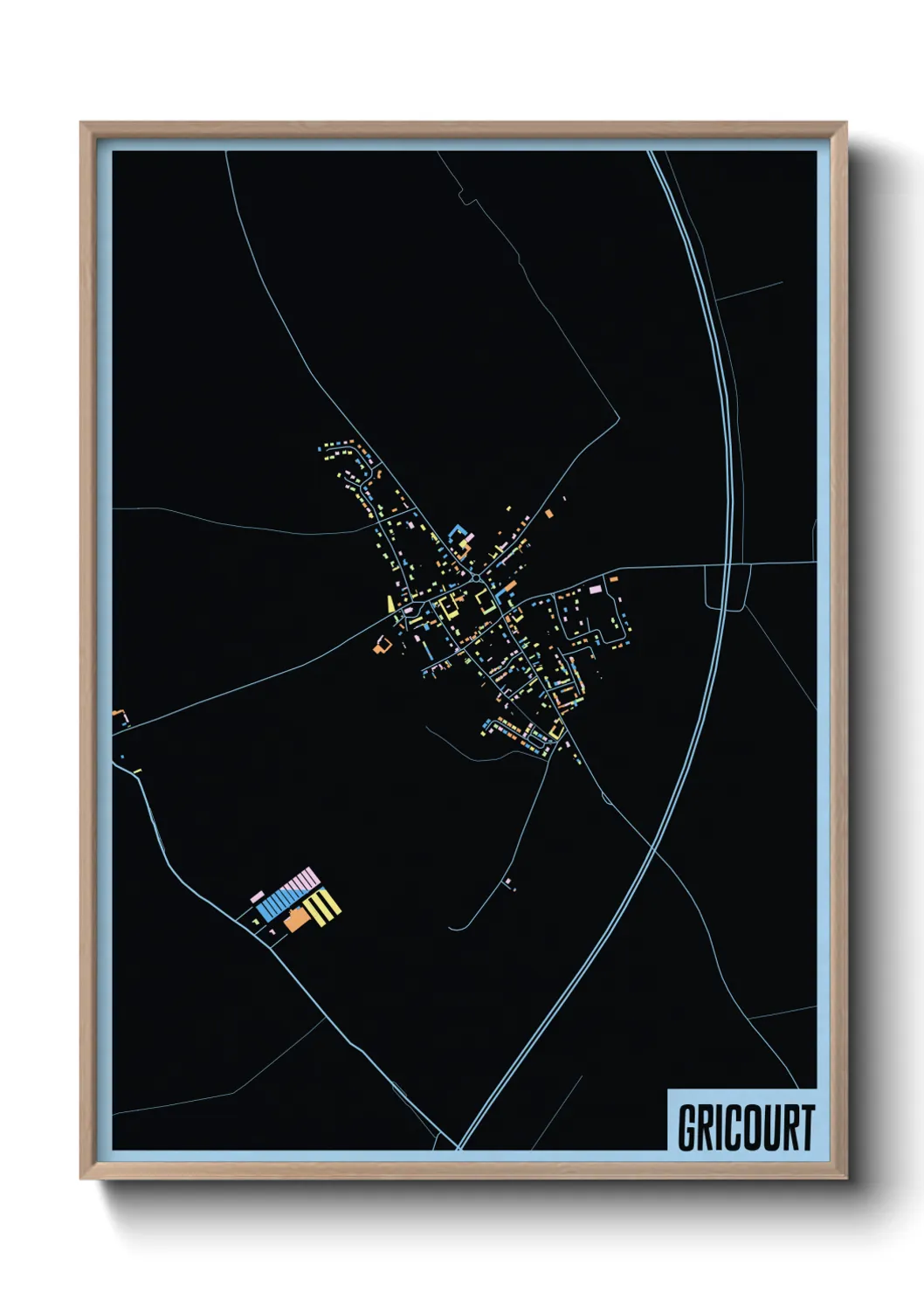 Une affiche de carte sur Gricourt