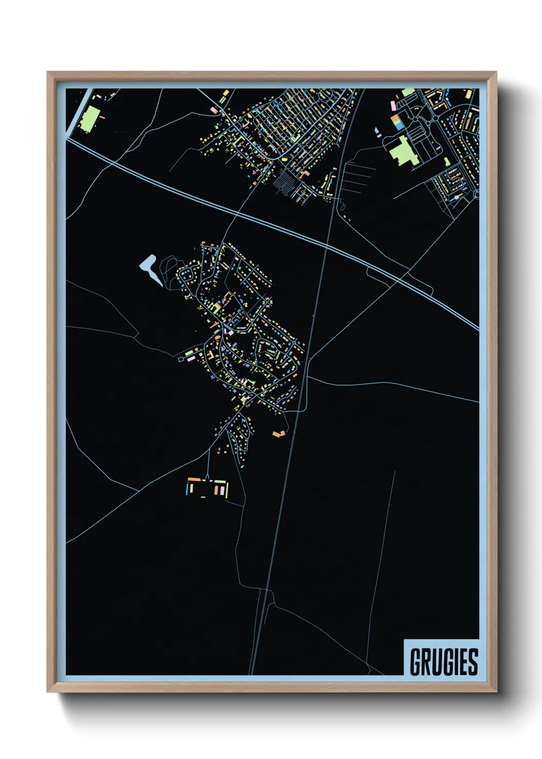 Une affiche de carte sur Grugies