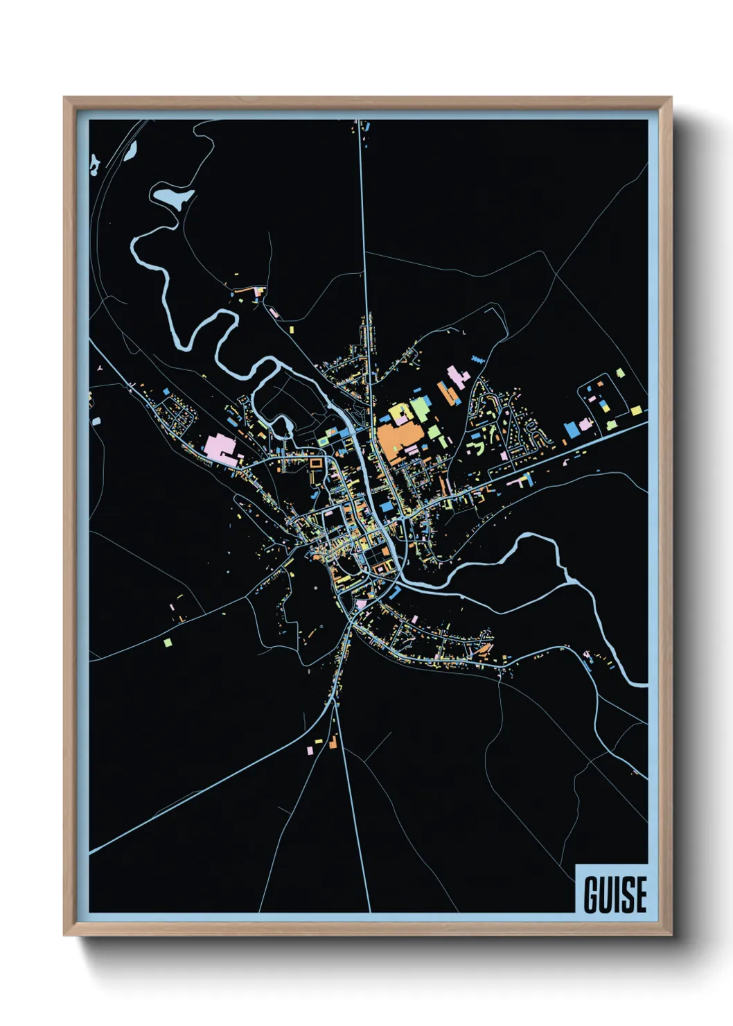 Une affiche de carte sur Guise