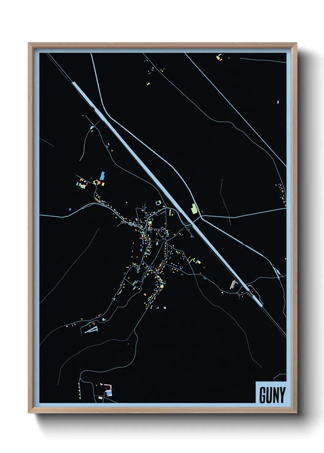 Une affiche de carte sur Guny