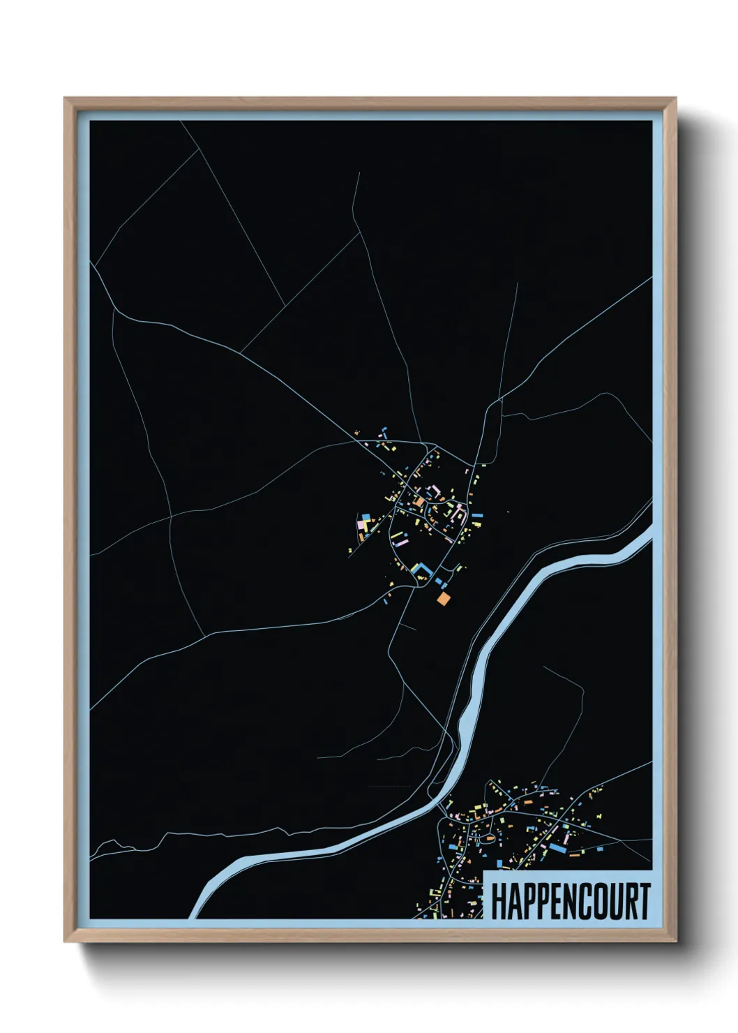 Une affiche de carte sur Happencourt