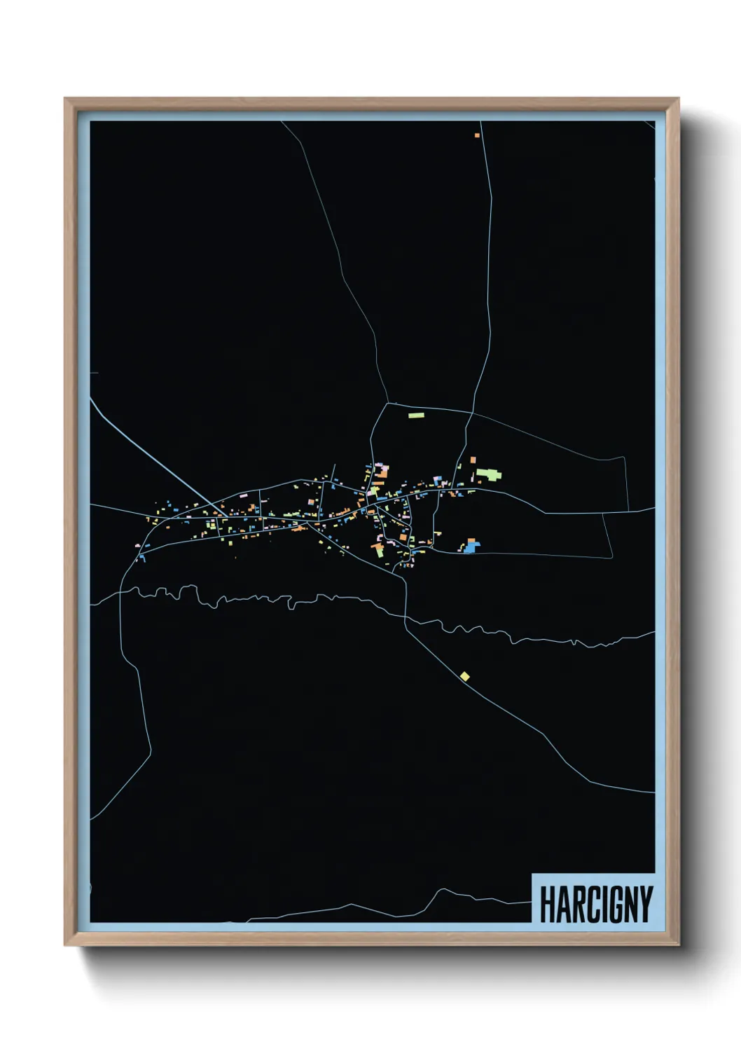 Une affiche de carte sur Harcigny