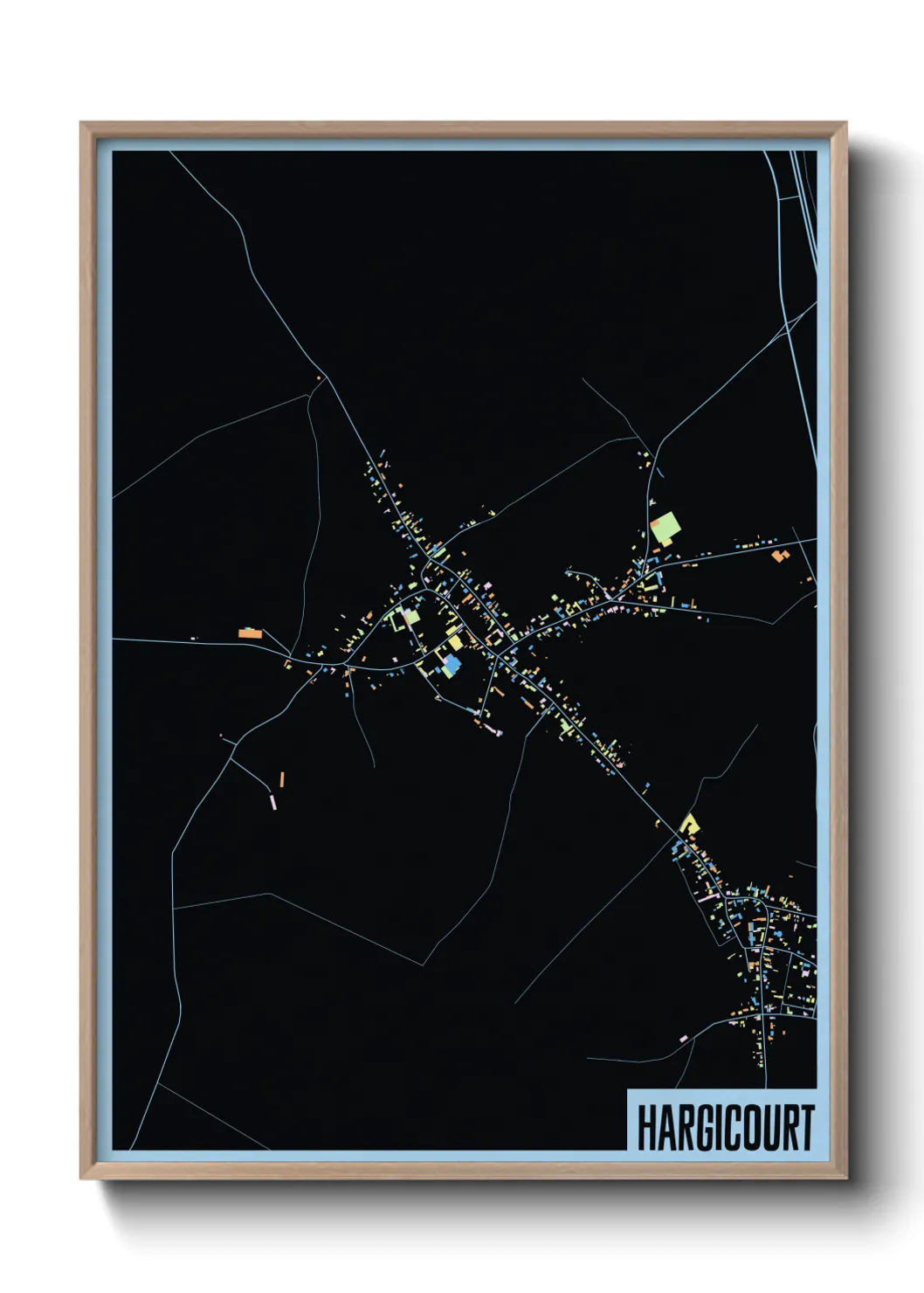 Une affiche de carte sur Hargicourt