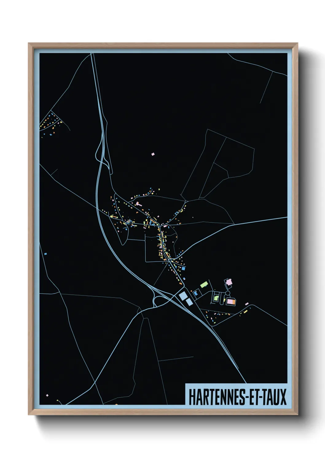 Un poster carteHartennes-et-Taux