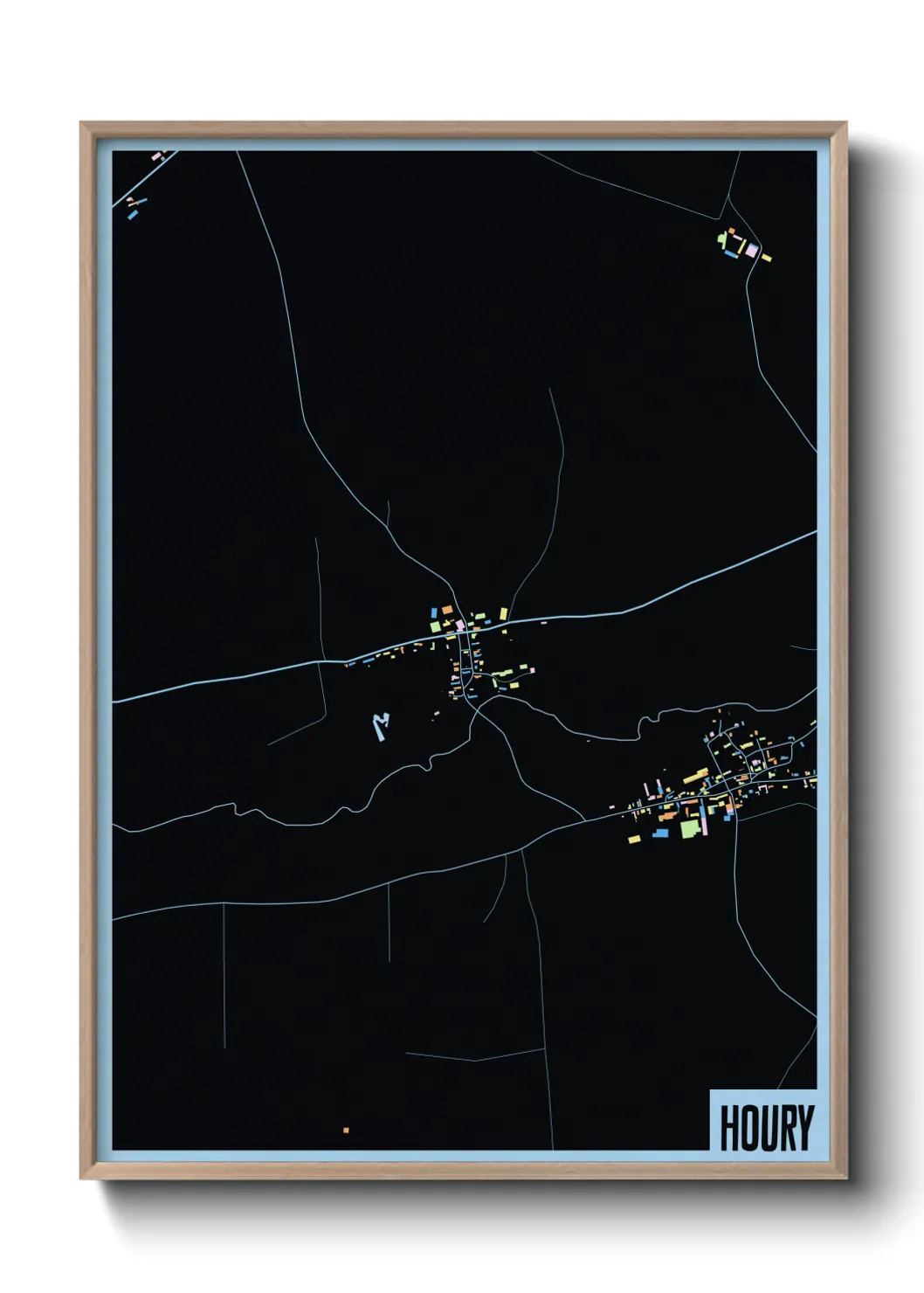 Une affiche de carte sur Houry