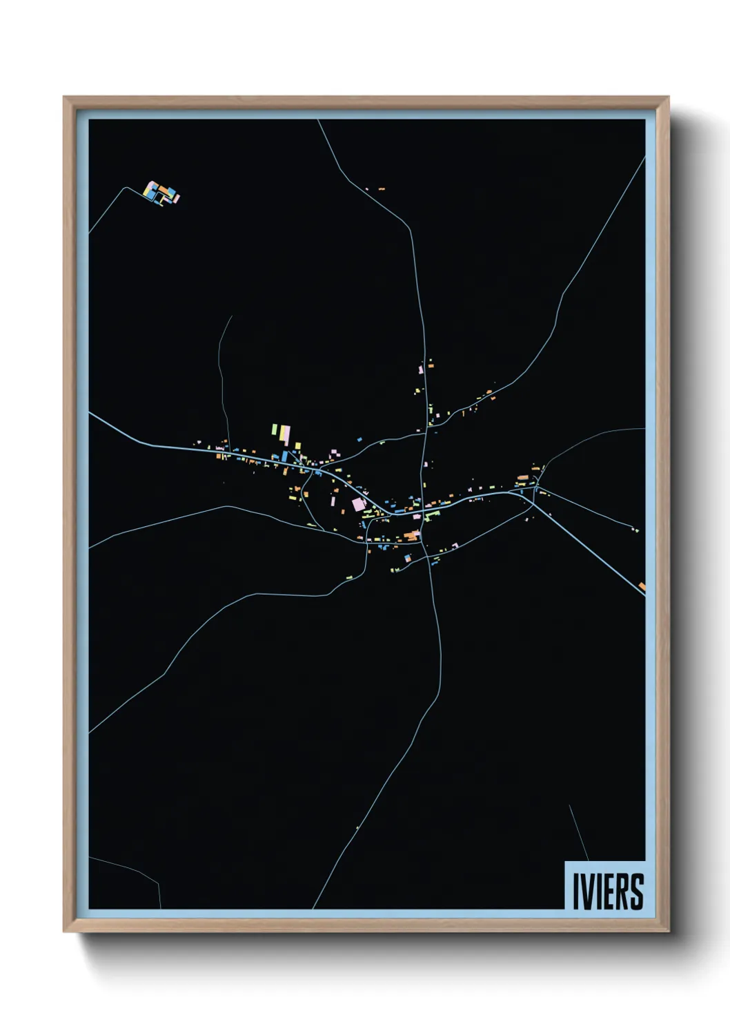 Une affiche de carte sur Iviers