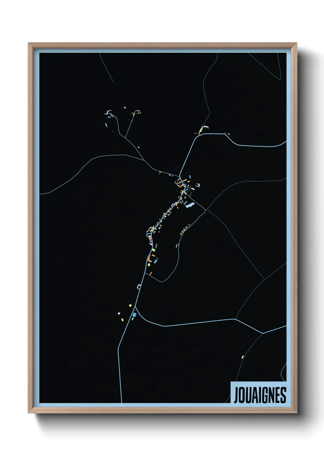 Une affiche de carte sur Jouaignes