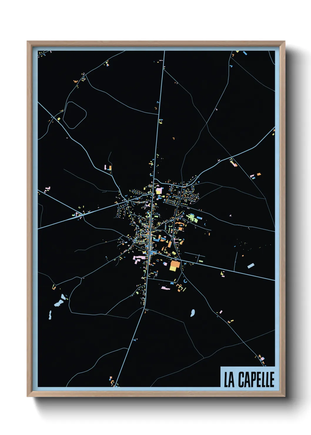 Une affiche de carte sur La Capelle