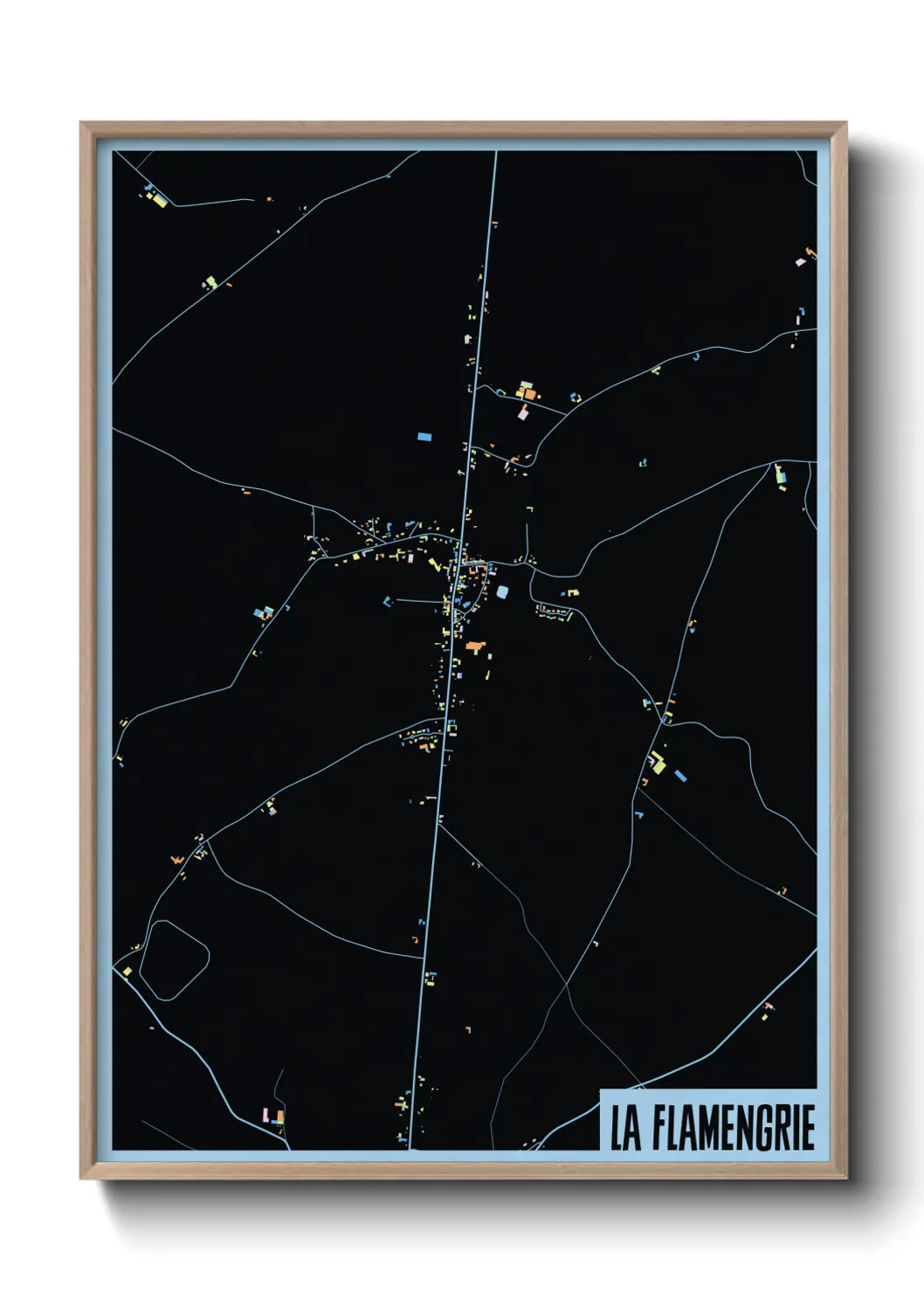 Une affiche de carte sur La Flamengrie