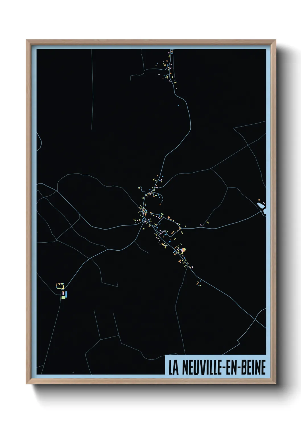 Une affiche de carte sur La Neuville-en-Beine