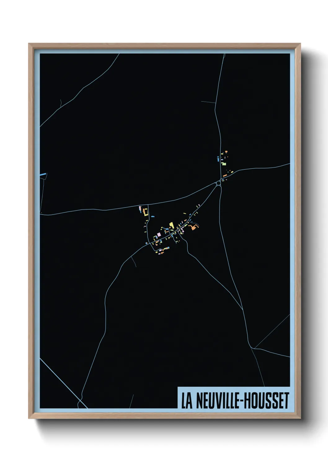 Une affiche de carte sur La Neuville-Housset