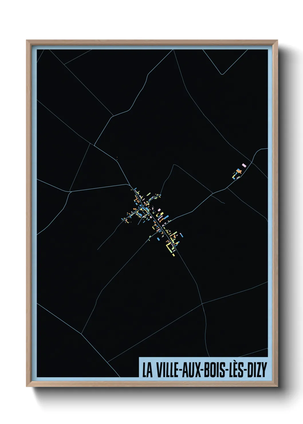 Une affiche de carte sur La Ville-aux-Bois-lès-Dizy