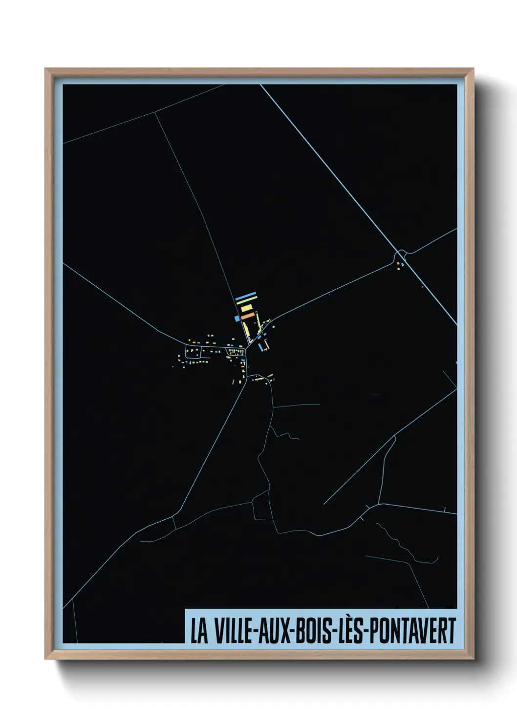 Une affiche de carte sur La Ville-aux-Bois-lès-Pontavert