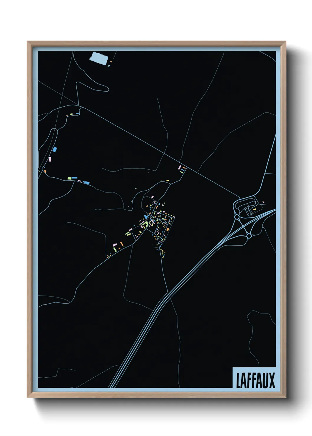 Une affiche de carte sur Laffaux