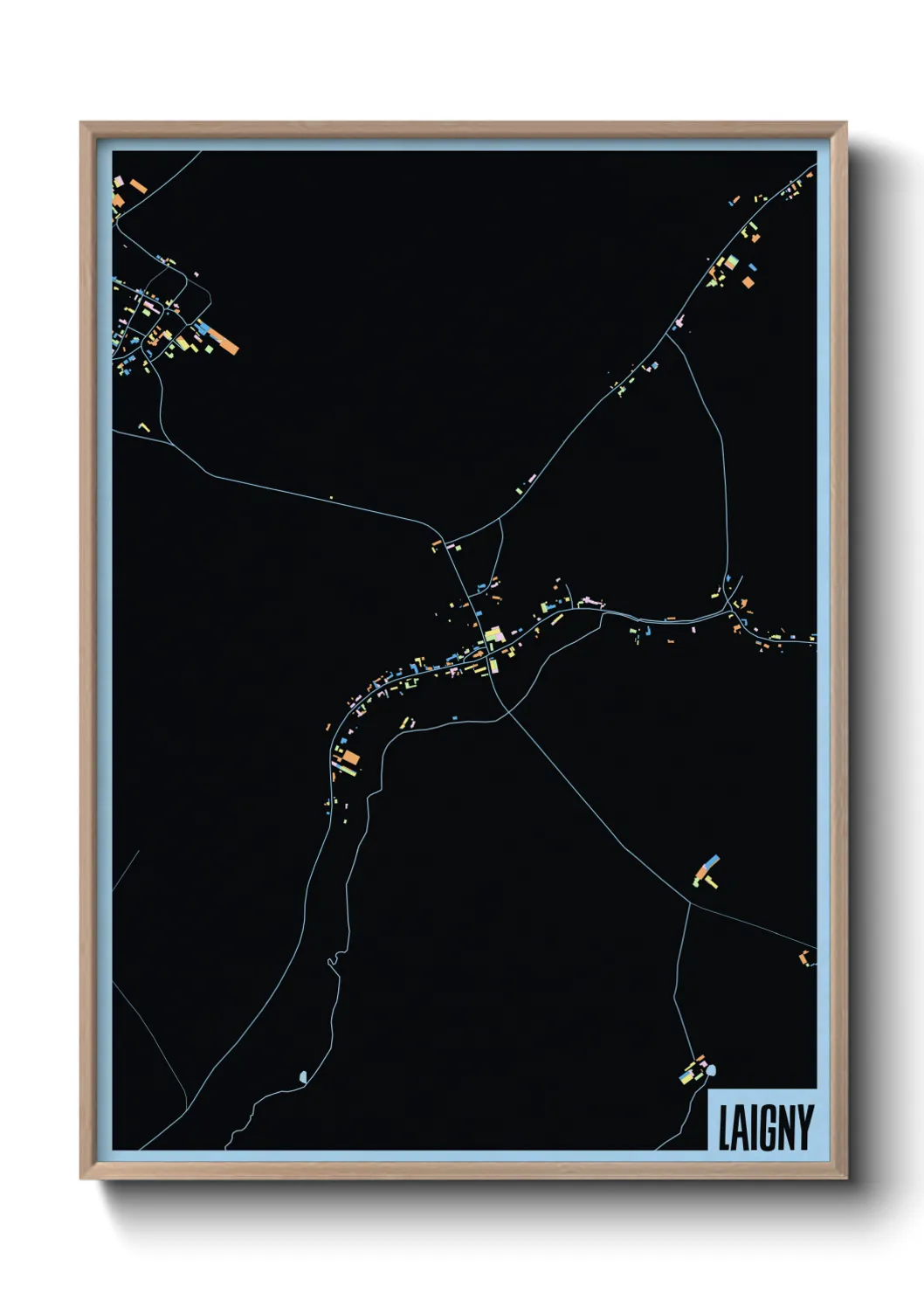 Une affiche de carte sur Laigny