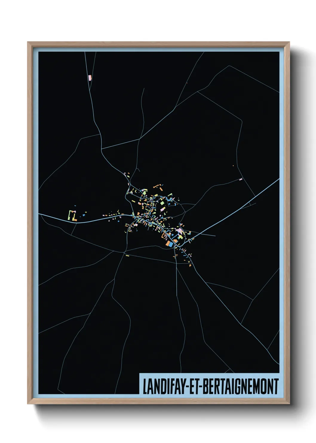 Une affiche de carte sur Landifay-et-Bertaignemont