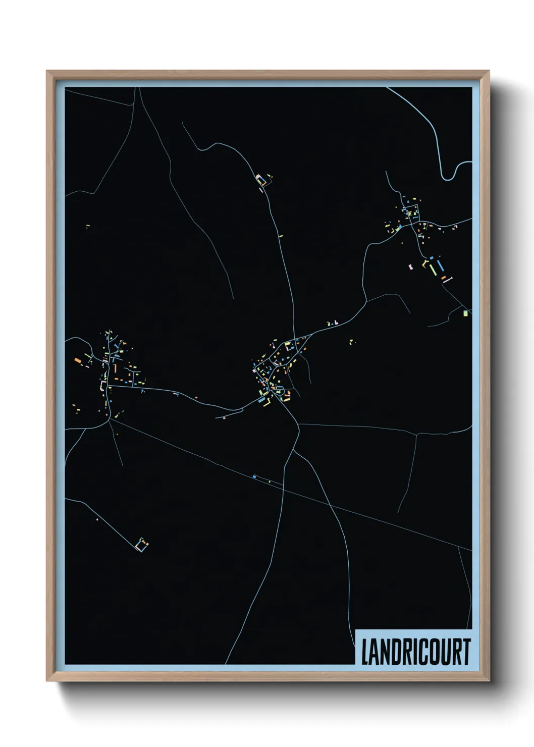 Une affiche de carte sur Landricourt