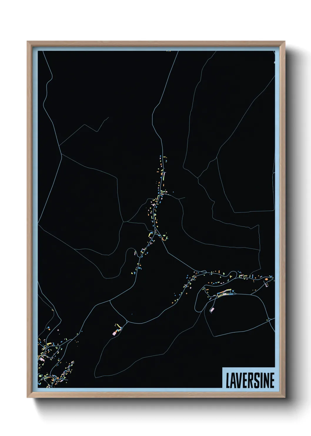 Une affiche de carte sur Laversine