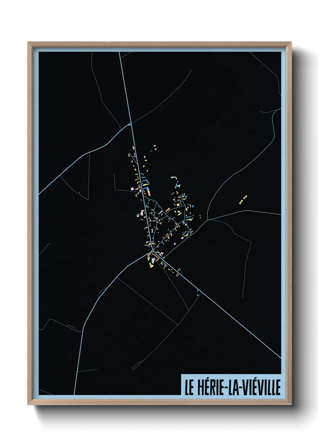 Une affiche de carte sur Le Hérie-la-Viéville