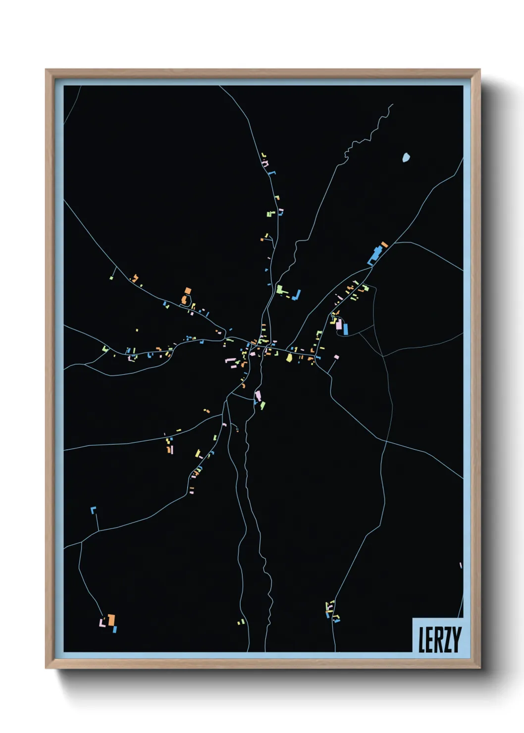 Une affiche de carte sur Lerzy