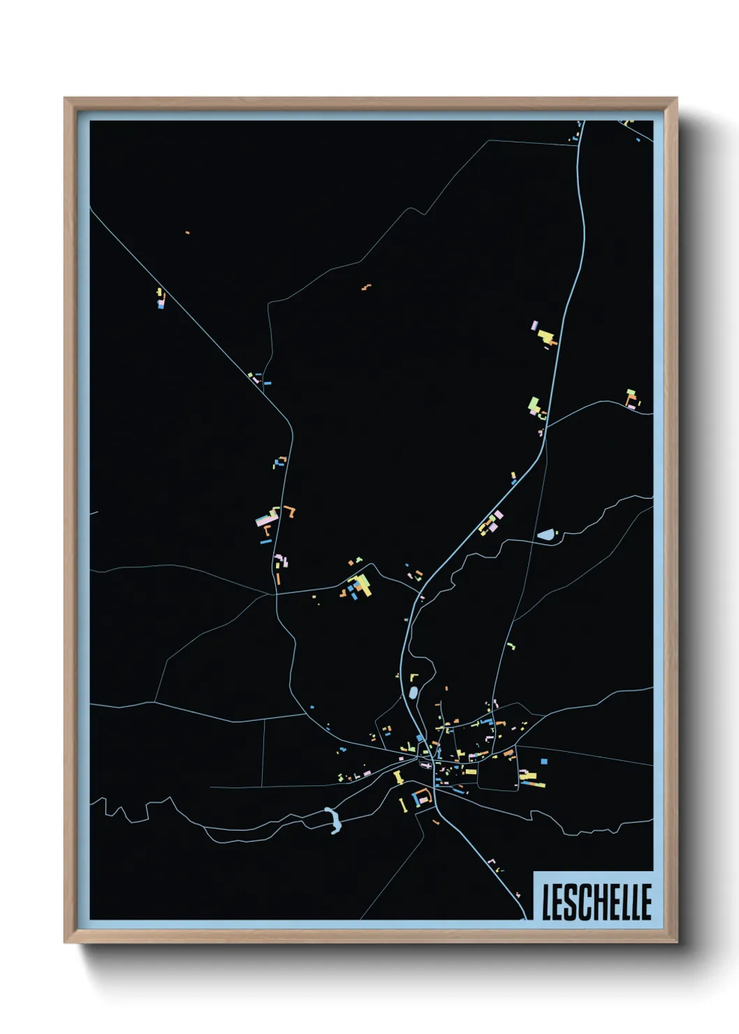 Une affiche de carte sur Leschelle