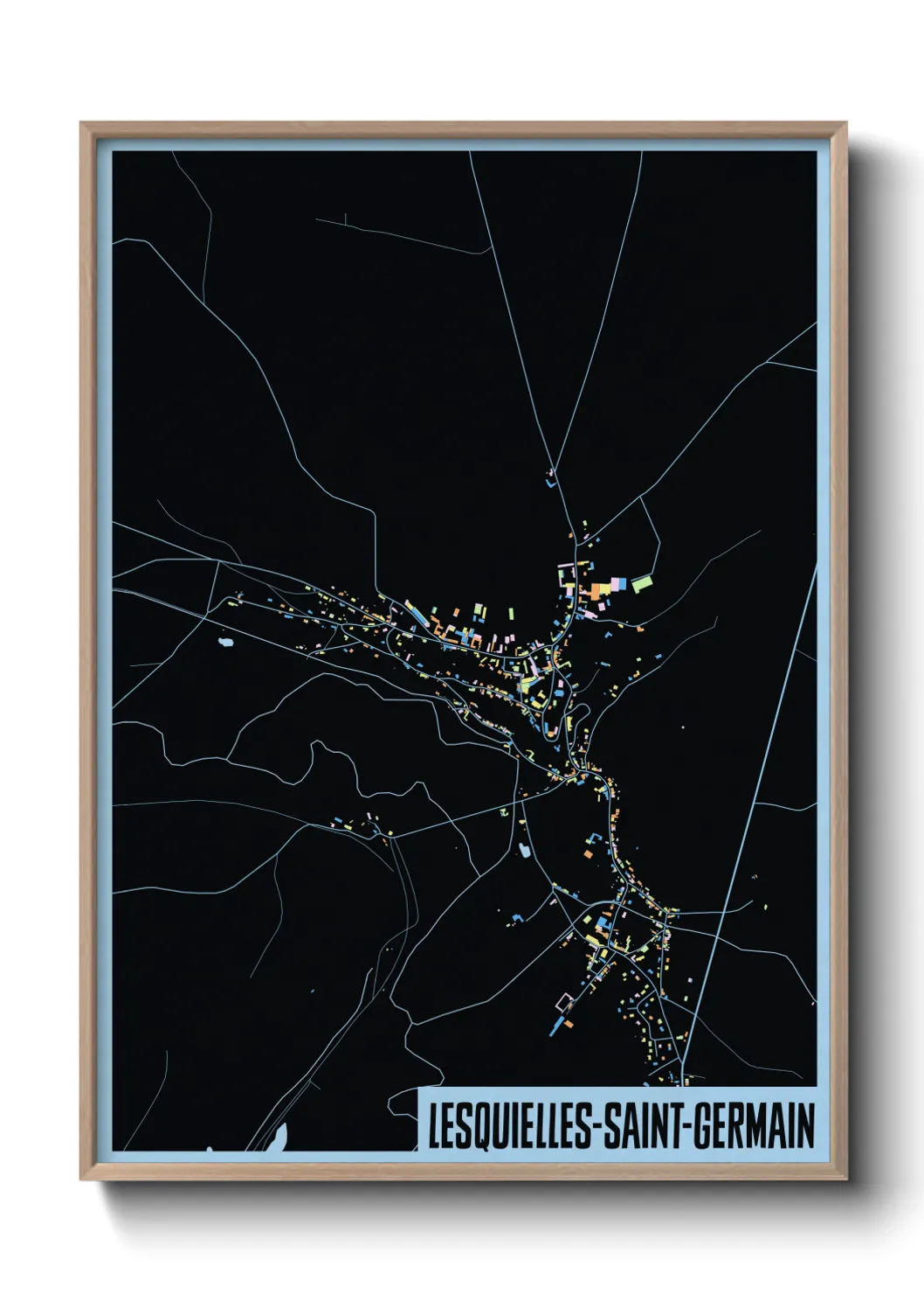 Une affiche de carte sur Lesquielles-Saint-Germain