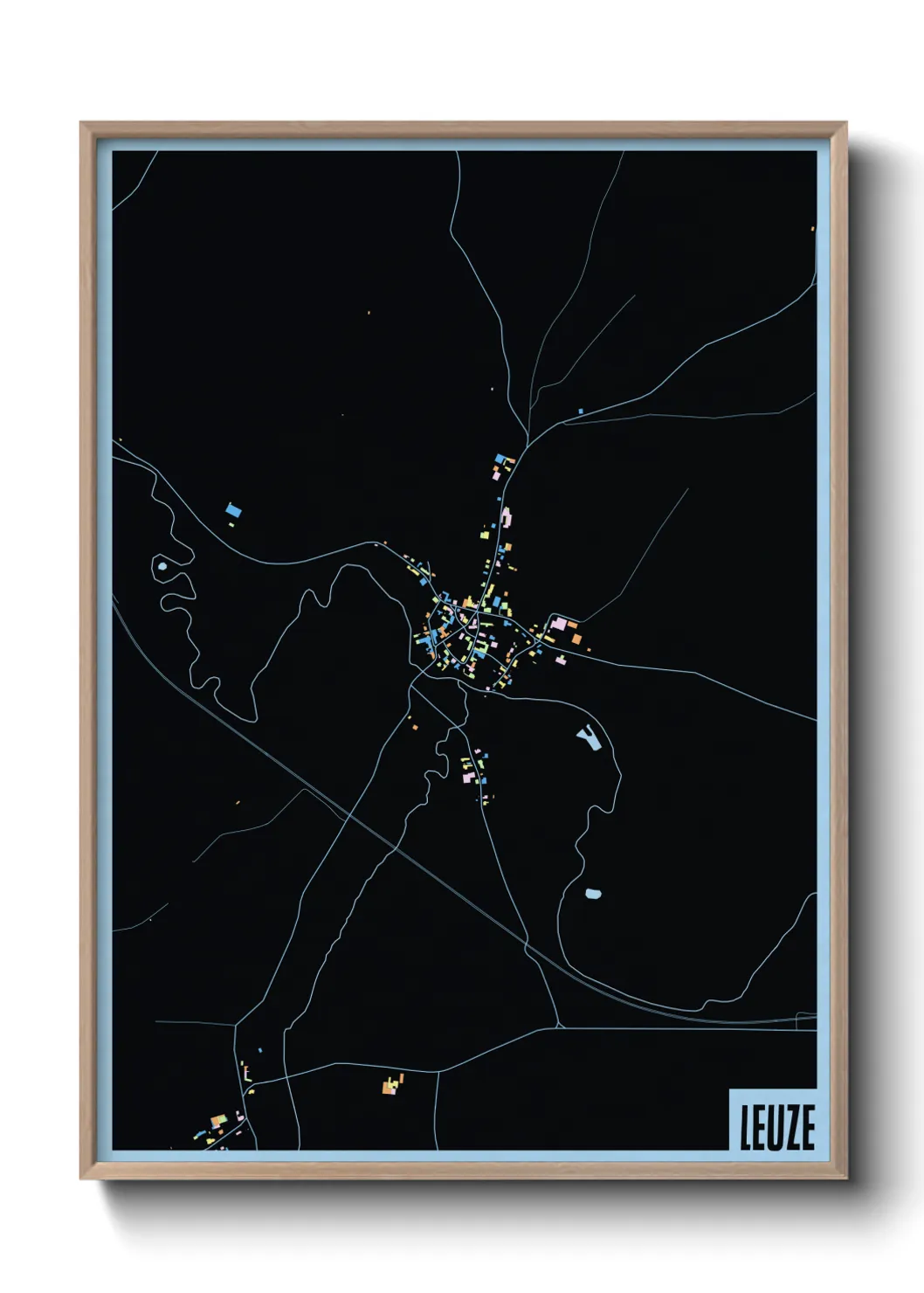 Une affiche de carte sur Leuze