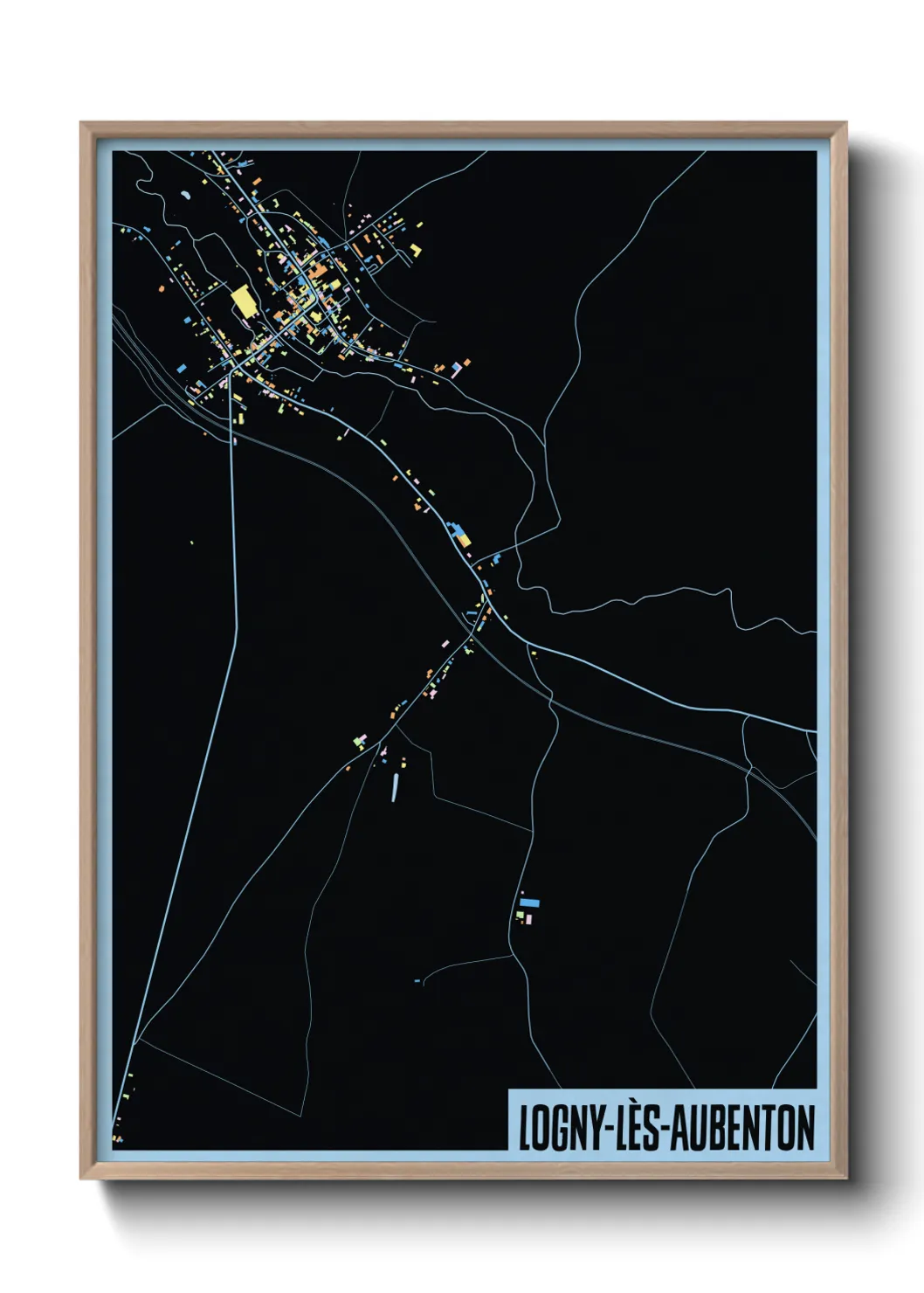 Une affiche de carte sur Logny-lès-Aubenton