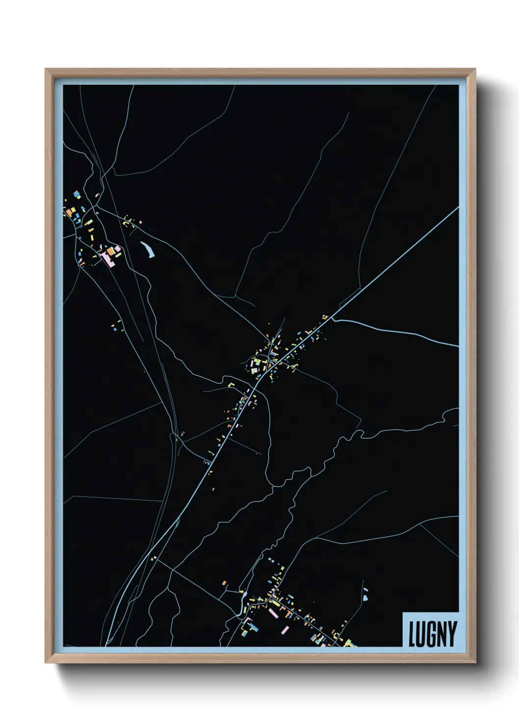 Une affiche de carte sur Lugny