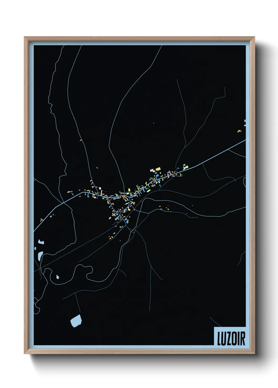 Une affiche de carte sur Luzoir