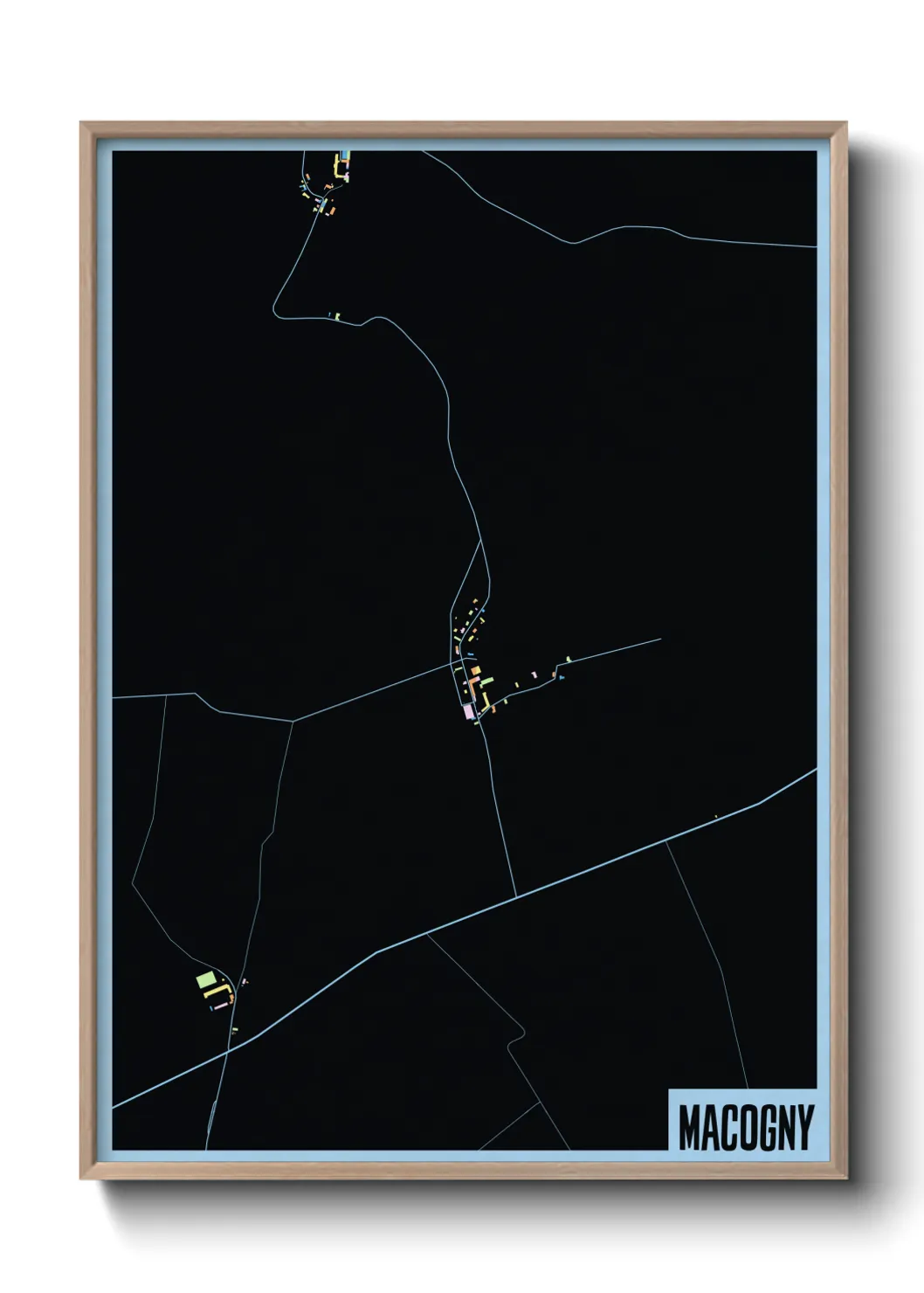 Une affiche de carte sur Macogny