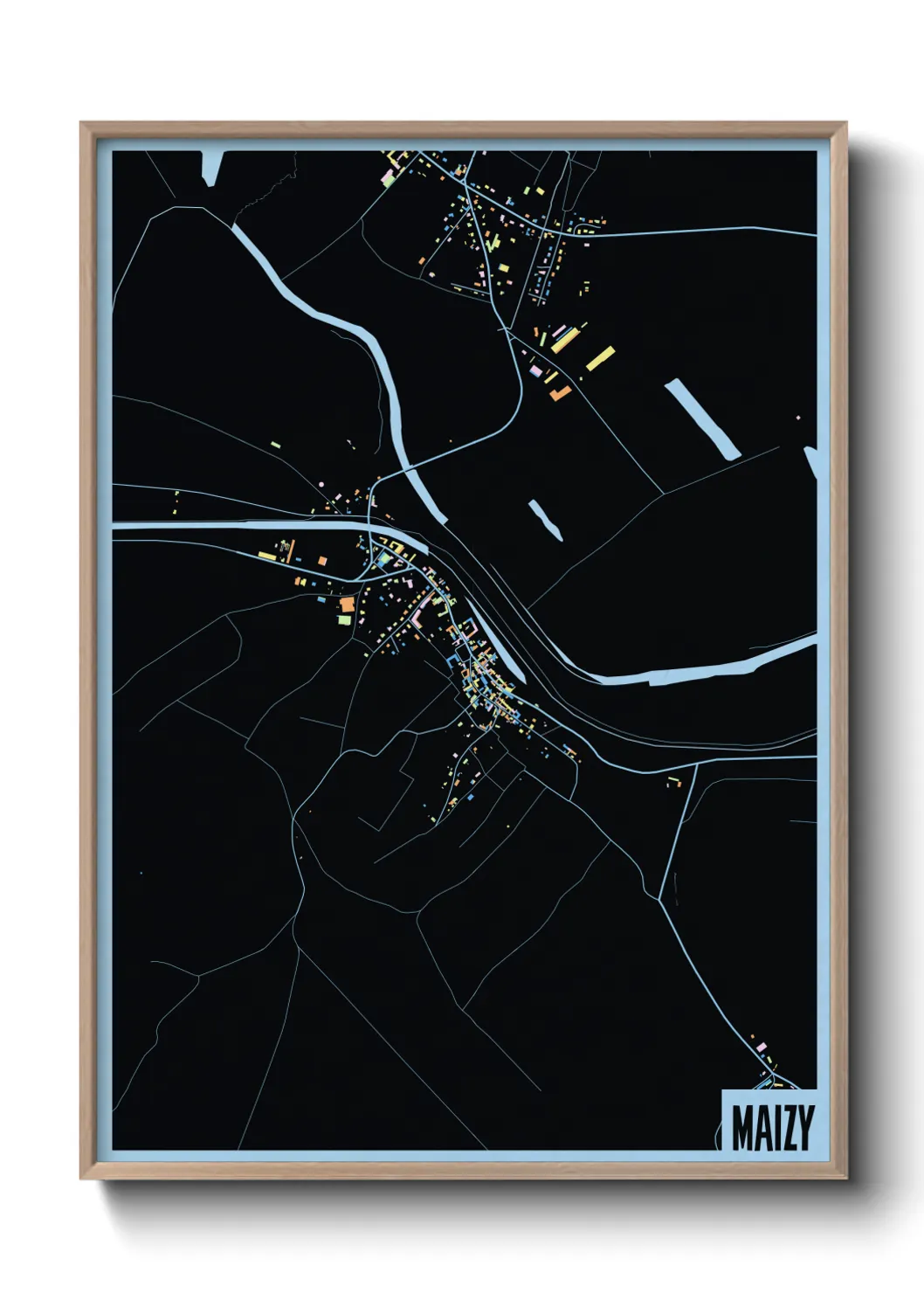 Une affiche de carte sur Maizy