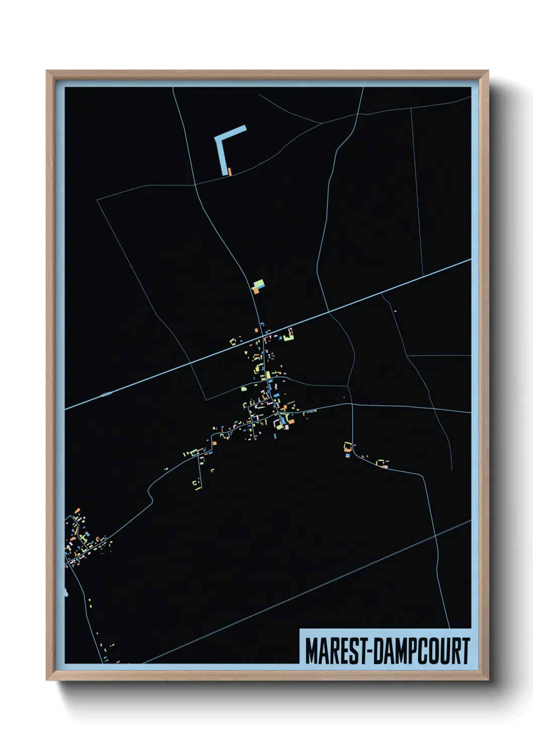 Une affiche de carte sur Marest-Dampcourt