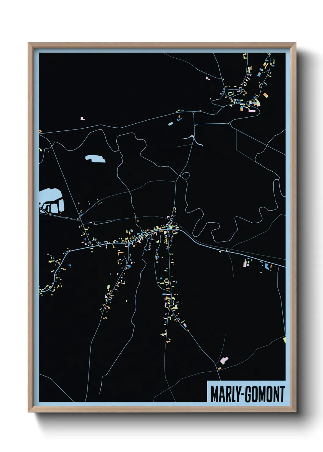 Une affiche de carte sur Marly-Gomont