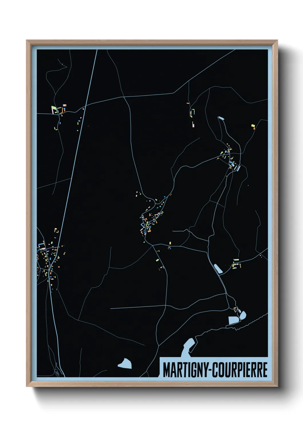 Une affiche de carte sur Martigny-Courpierre