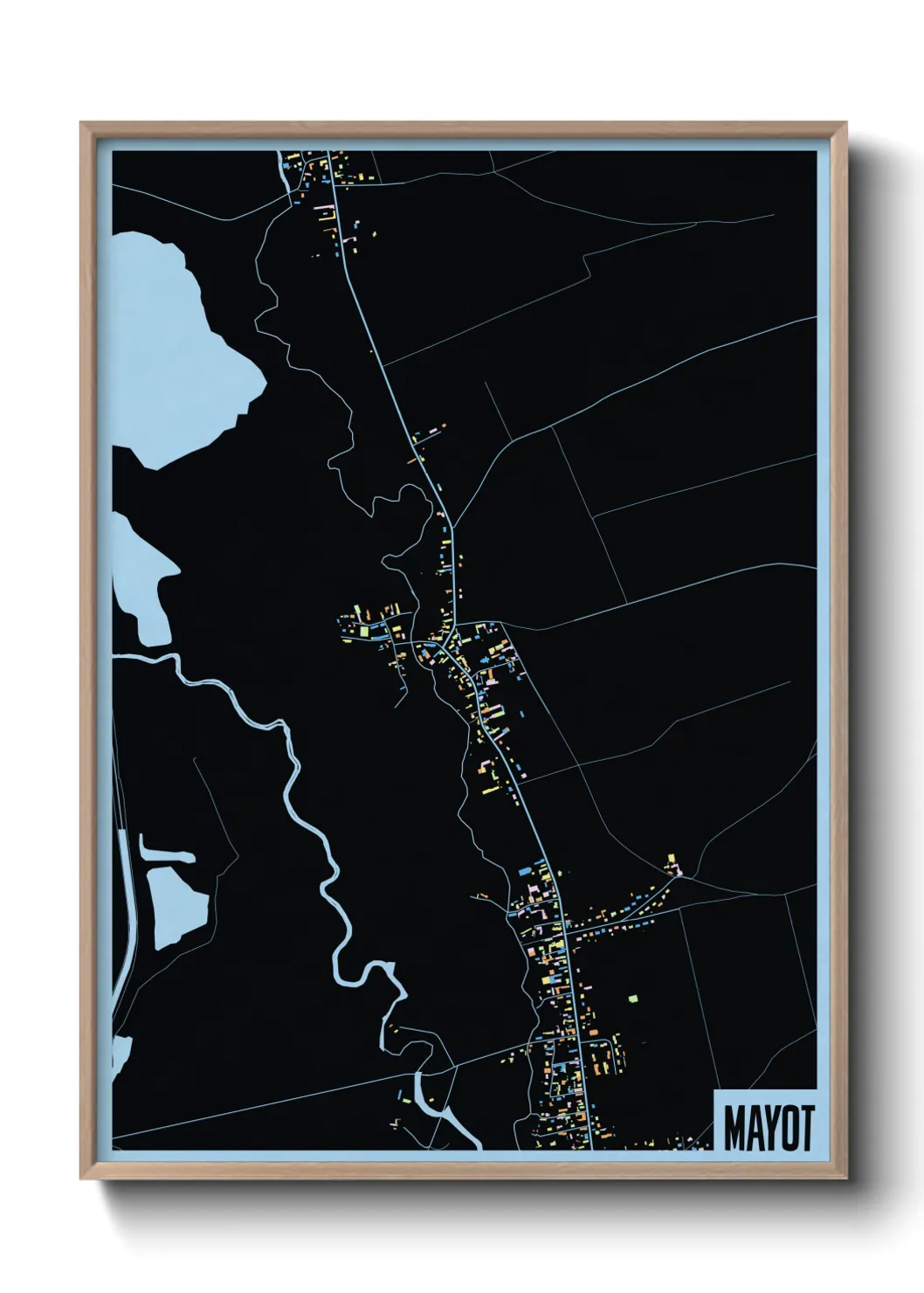 Une affiche de carte sur Mayot