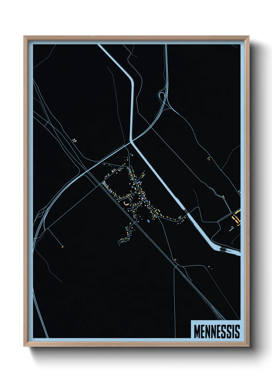 Une affiche de carte sur Mennessis